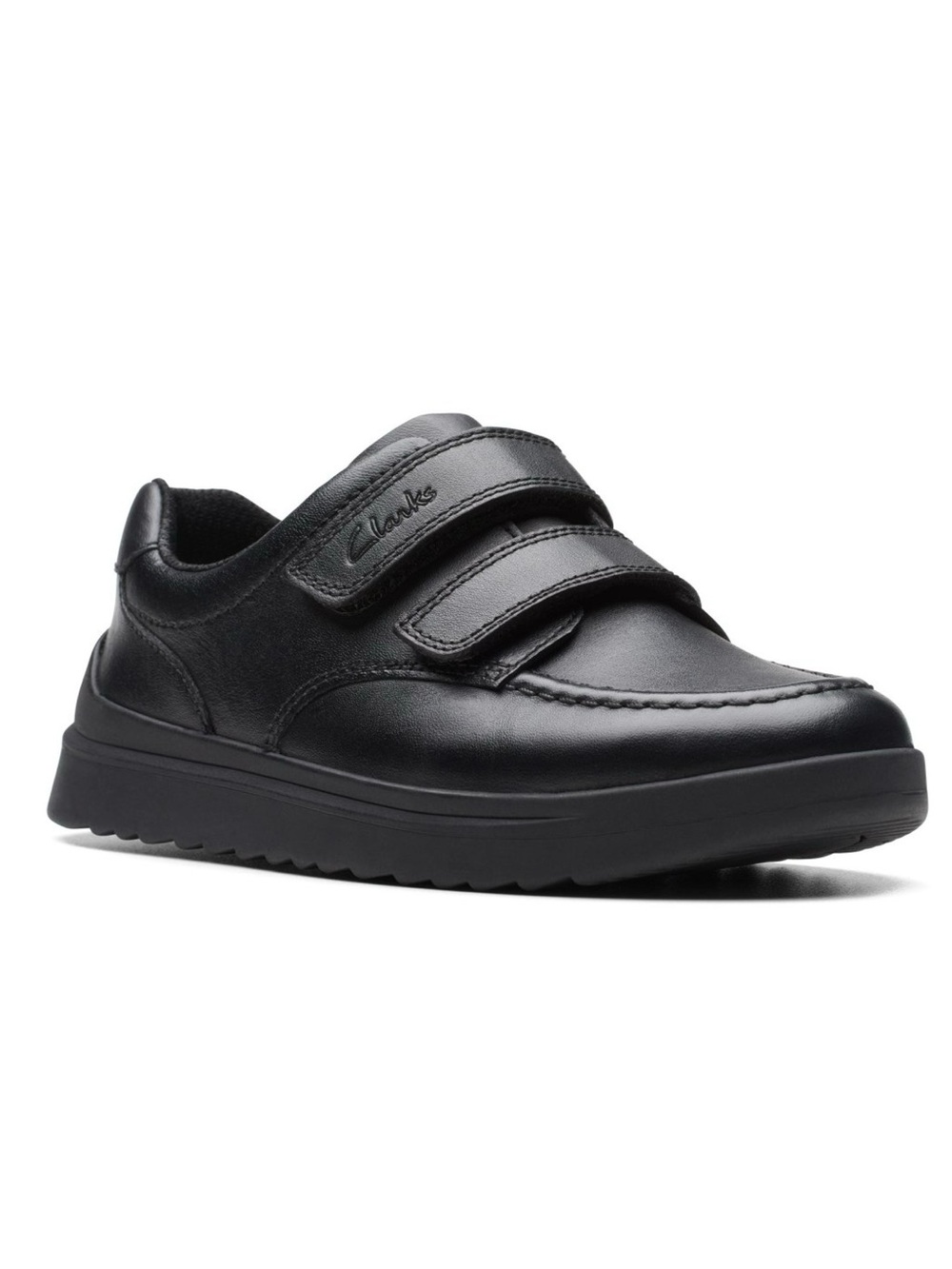Clarks Black Leather Velcro Shoes